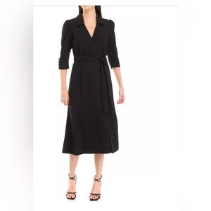 Maison Tara Black Long Sleeve Dress